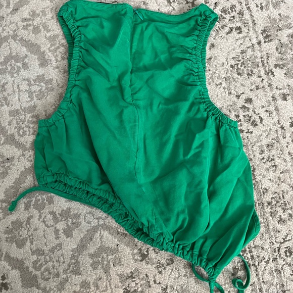 Green, slanted crop top. Great for going out. Never worn! - Picture 3 of 4